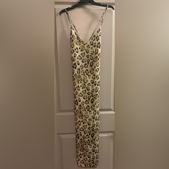 Revolve Amelia Slip Leopard Animal Print Metallic Slip Dress size XS/Small NWT - Picture 11 of 15